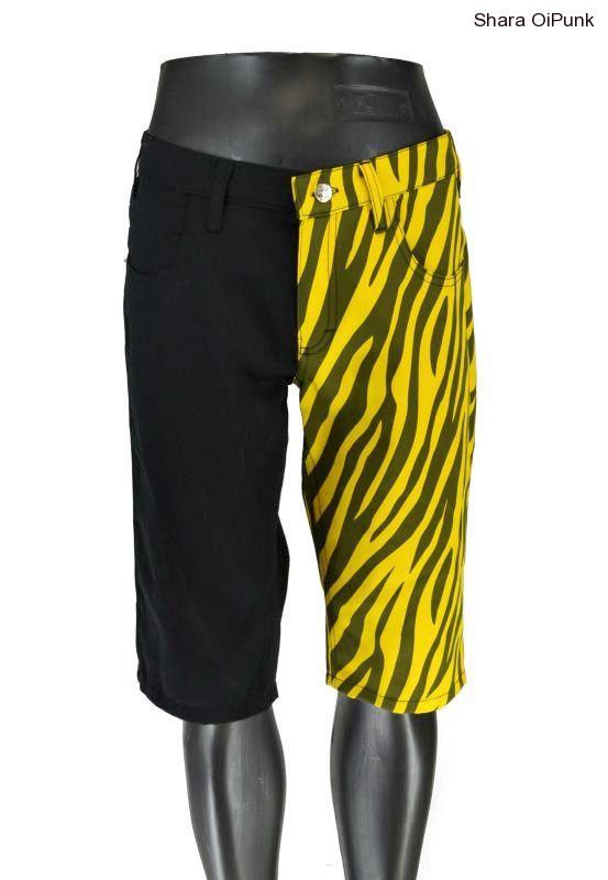 Punk kraťasy černá/ ŽLUTÁ ZEBRA SKLADEM - S