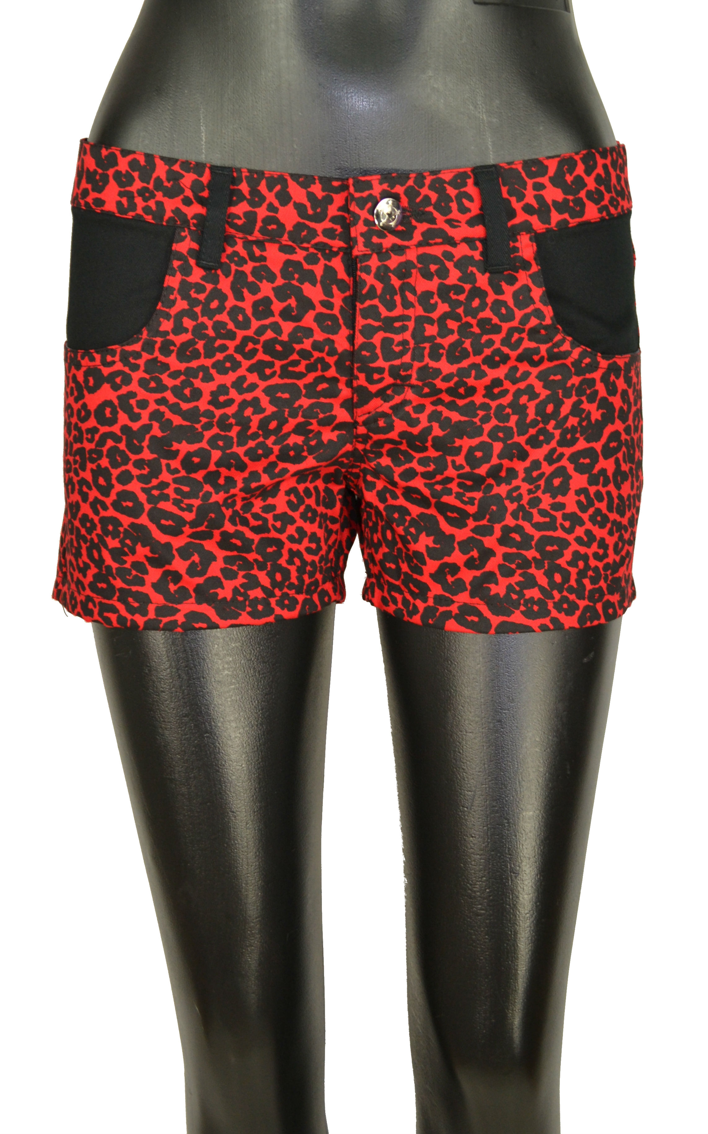 Punk kraťasy ZMĚNA delší,  červená zebra SKLAD vel. M