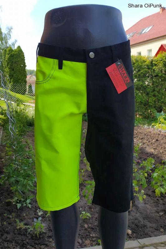 Punk kraťasy neon/ černá-SKLADEM vel.M
