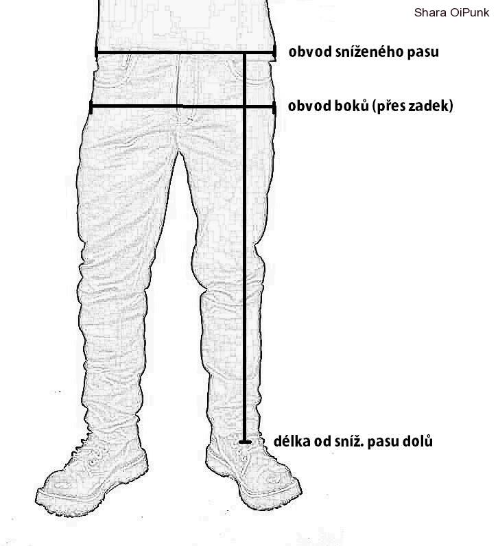 Punk kalhoty černá/zelený pruh -SKLADEM vel.M