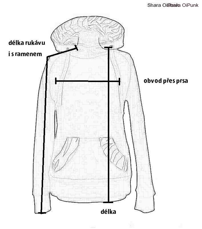 Punk dlouhá mikina - SKLADEM XXL
