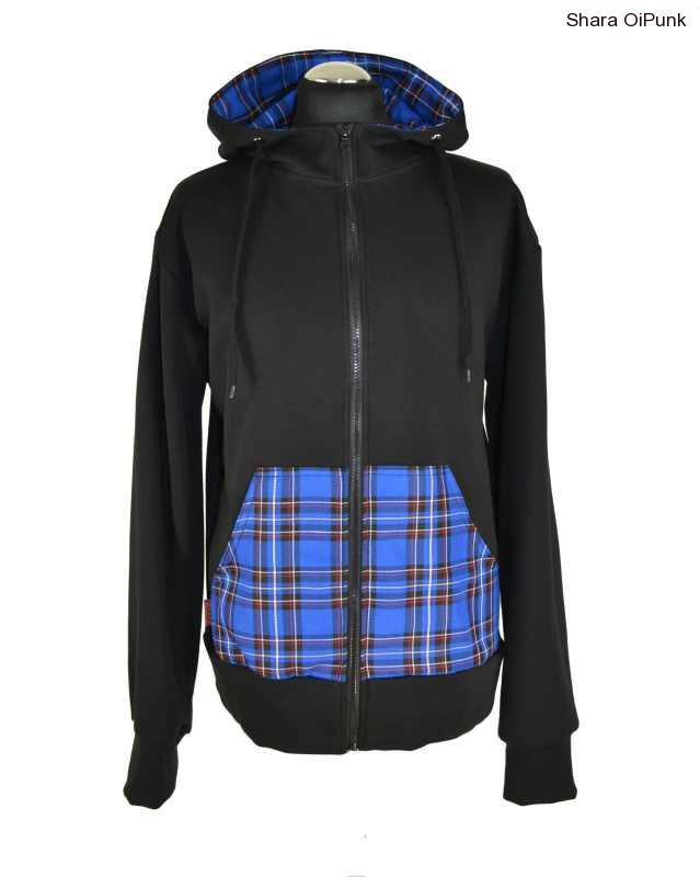 Punk mikina na zip - tm. modrá kostka SKLADEM 2ks- M