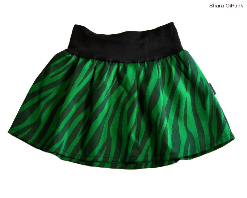 Punk sukně do nápletu - ZELENÁ ZEBRA -SKLADEM 2ks-M