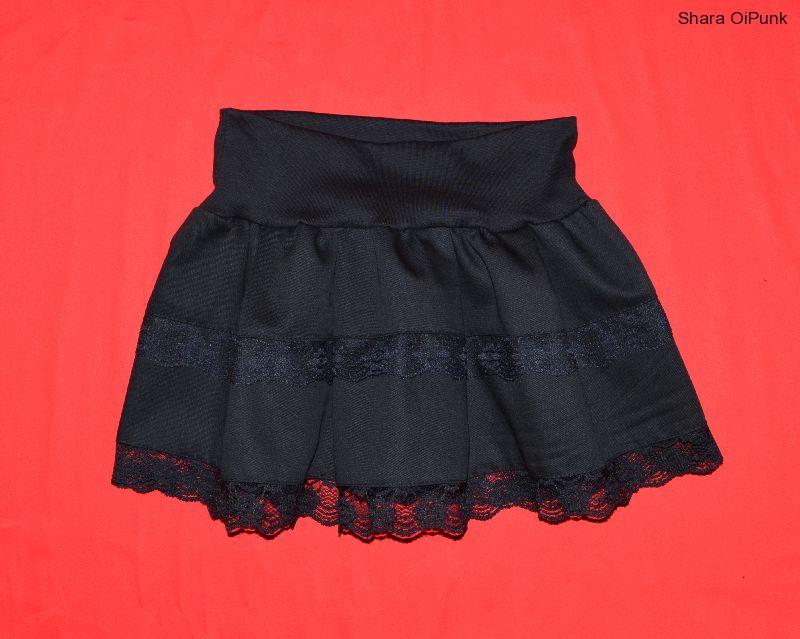 Metal sukně černá dvě řady krajky - SKLADEM 2x-S