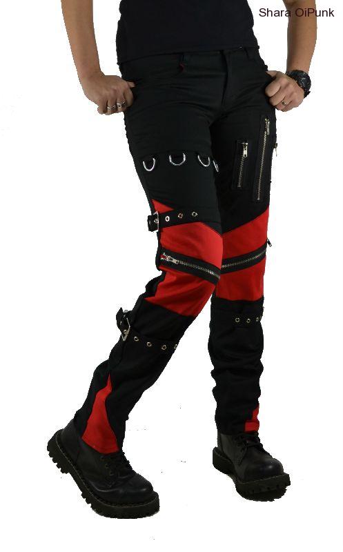 Punk dámské kalhoty - černé s kováním SKLADEM vel.M