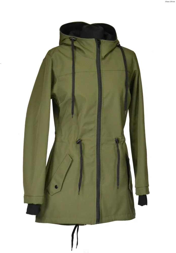 Punk softshellová parka - oliva