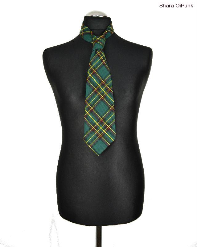 Punk kravata - zelené káro