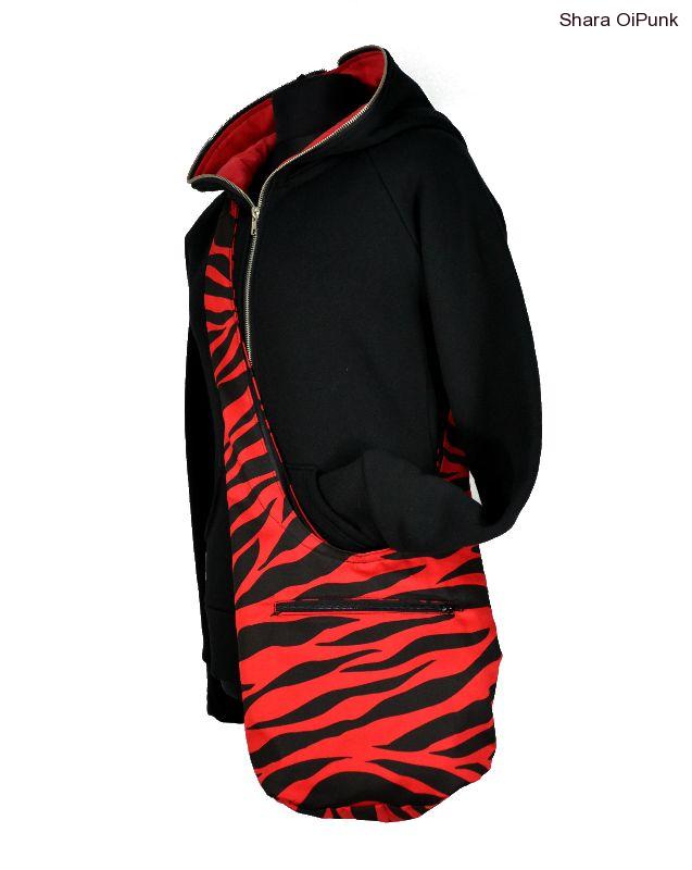 Punk taškovak červená velká zebra 