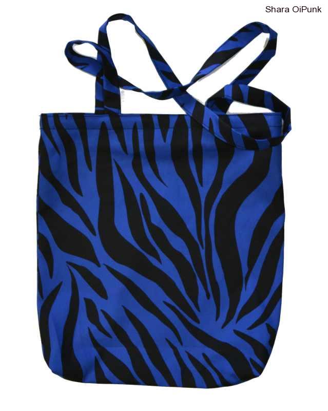 Punk taška na zip - modrá zebra