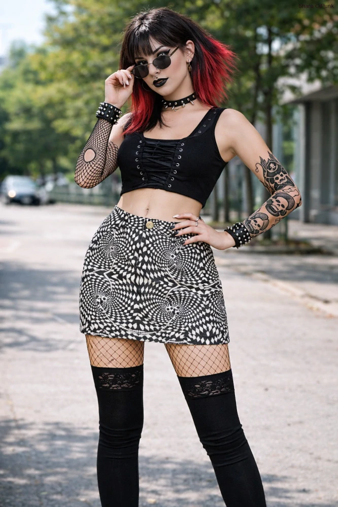 PUNK Tekno sukně - spirály