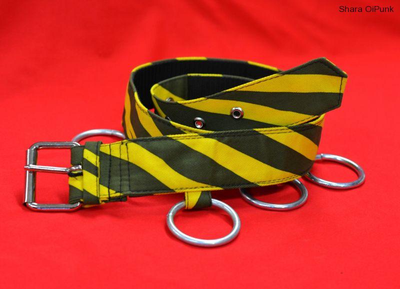 Punk pásek - 5 kruhů ŽLUTÁ ZEBRA -SKLADEM 2ks vel XS