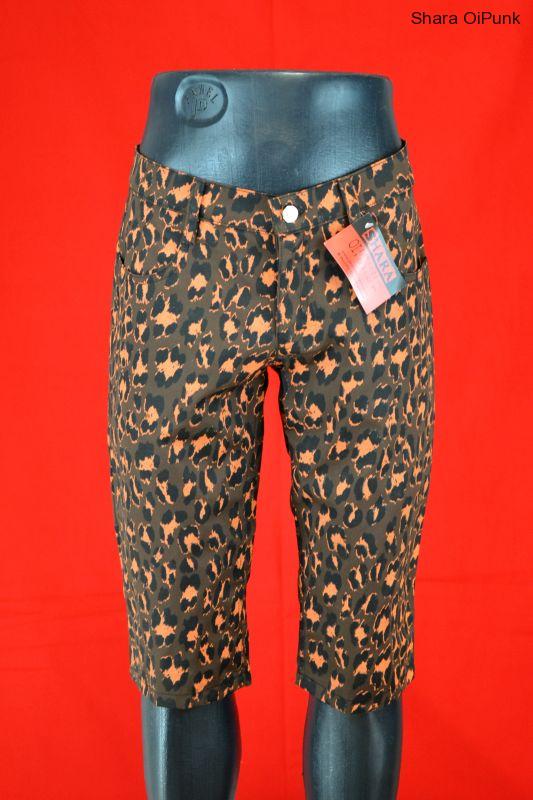 Punk kraťasy HNĚDÝ LEOPARD-SKLAD-XS