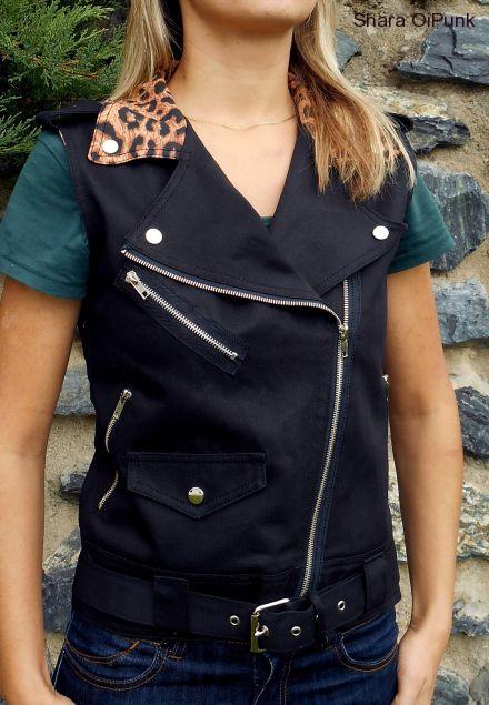 Punk dámská vesta - černá 