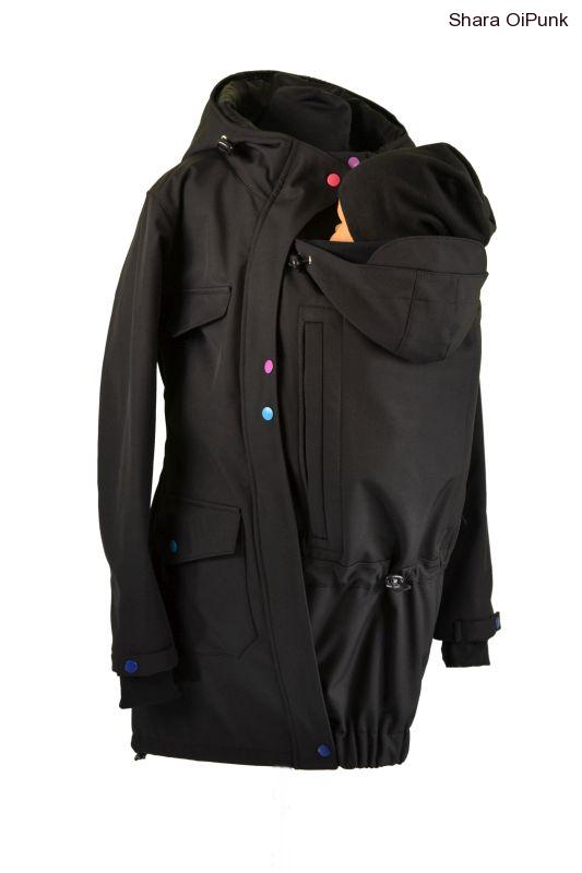 PUNK softshellový kabát nosící-černý/hladící kapsi/barevné druky