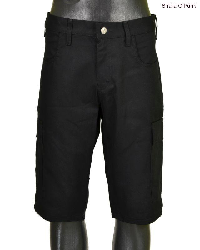 Punk kraťasy - bočníma kapsama - černá-SKLADEM 2ks-M