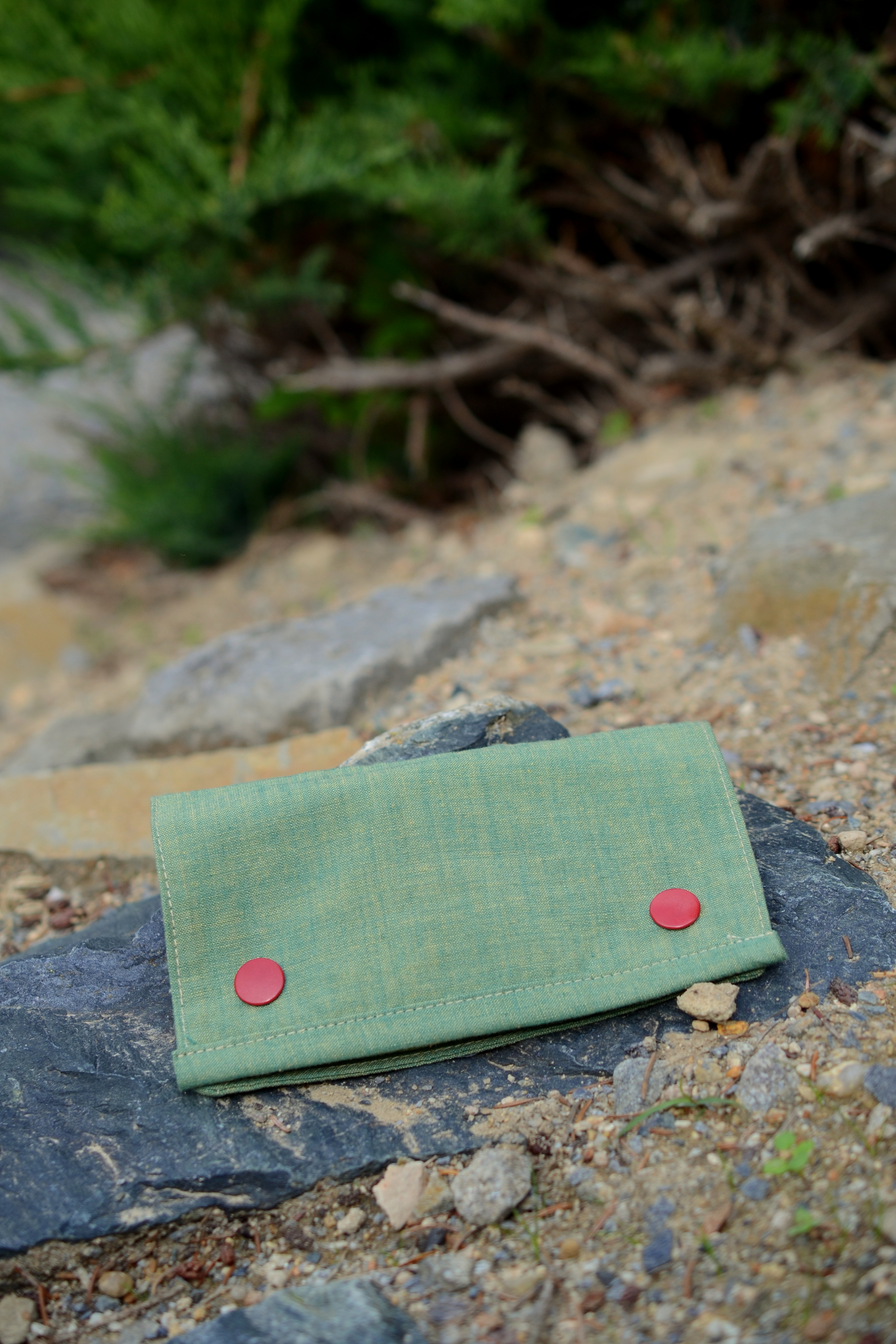 Punk obal na tabák BIO GOTS zeleno žlutá žíhaná SKLADEM 