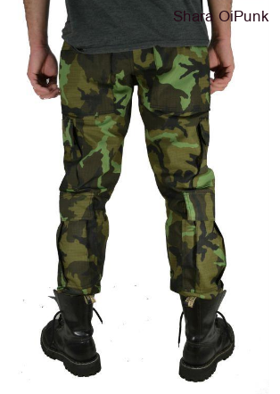 Punk pánské kalhoty maskáč kapsáče RIPSTOP 8 kapes