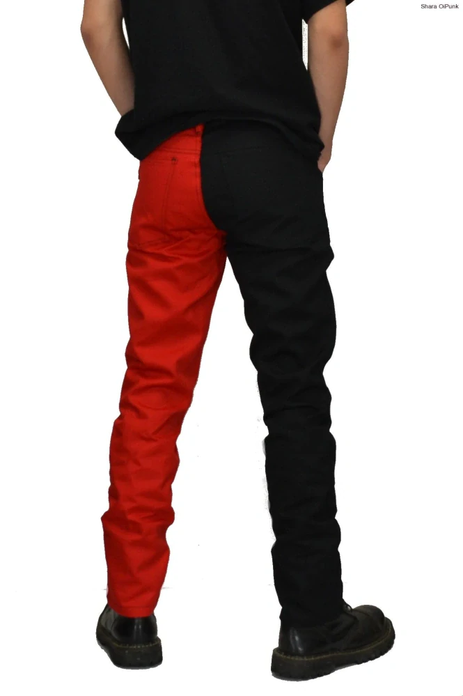 Punk pánské kalhoty - černá/červená SKLADEM vel.XL 