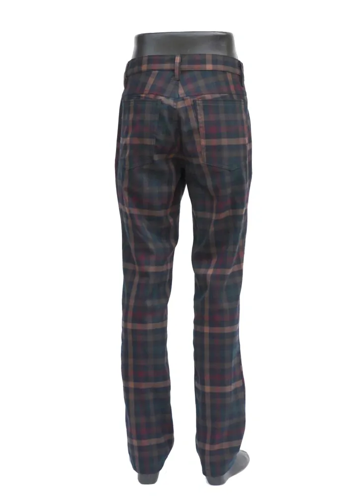 Punk pánské kalhoty - tartan hnědé káro SKLADEM vel.S