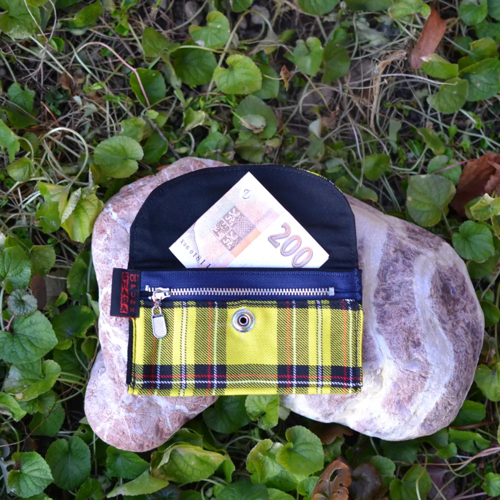 PUNK peněženka - žluté káro