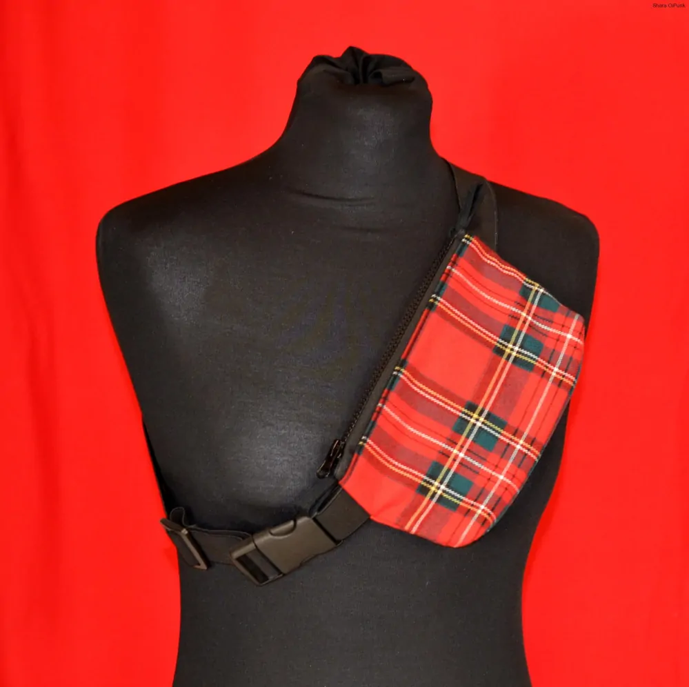 Punk ledvinka - červené káro SKLADEM 