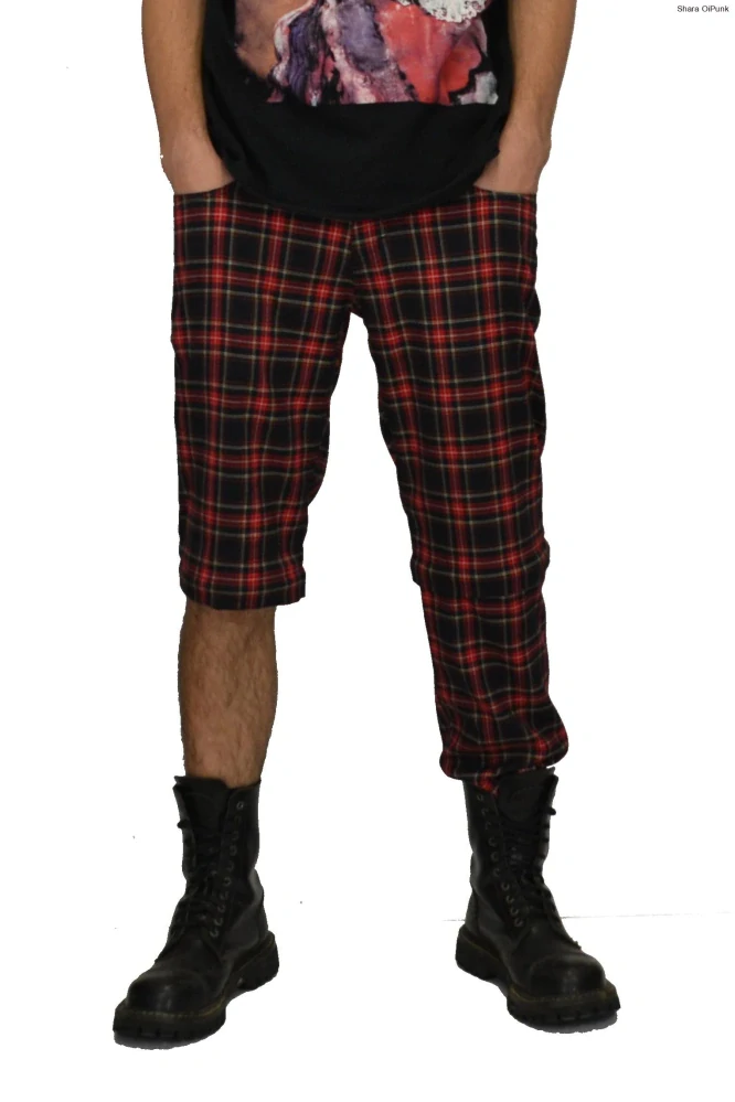 Punk pánské kalhoto/kraťasy - černé káro