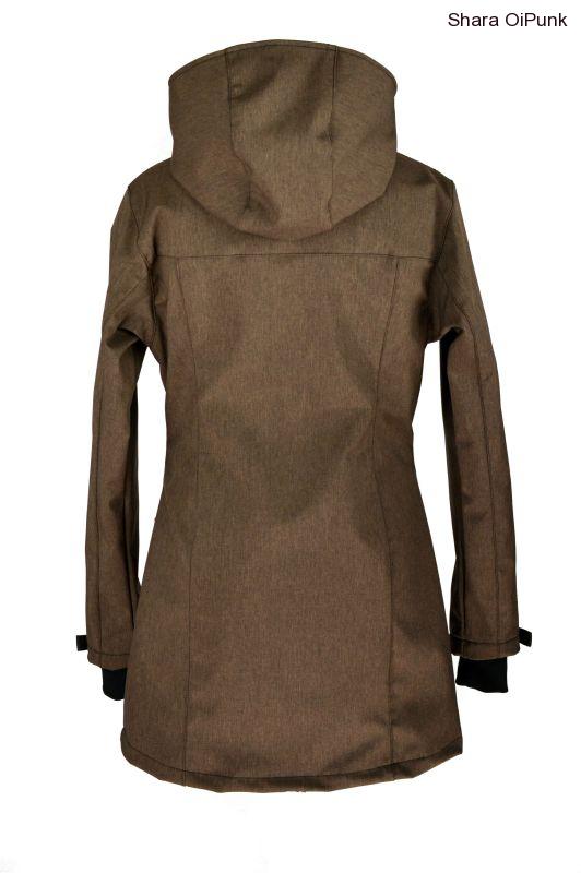 Punk softshellový kabát - hnědá žíhaná