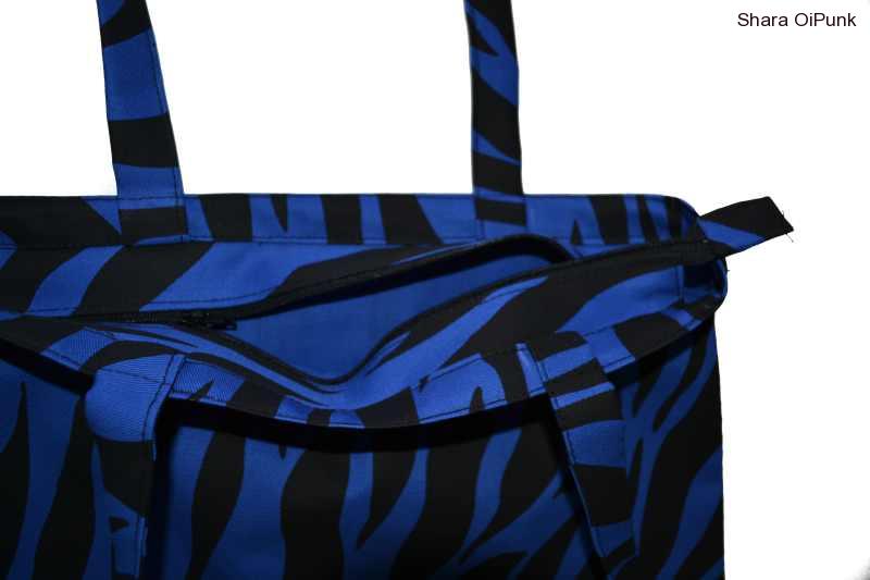 Punk taška na zip - modrá zebra