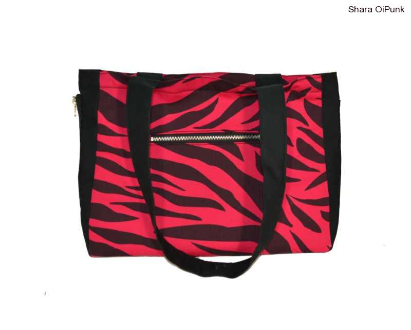 Punk kabelka s černou podšívkou - ZMĚNA červená zebra 