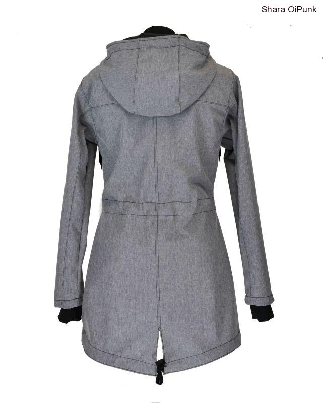 Punk softshellová parka - šedá žíhaná 