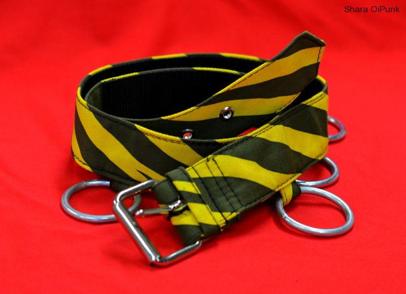 Punk pásek - 5 kruhů ŽLUTÁ ZEBRA -SKLADEM 2ks vel XS