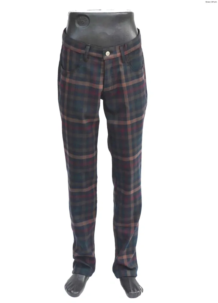 Punk pánské kalhoty - tartan hnědé káro SKLADEM vel.S