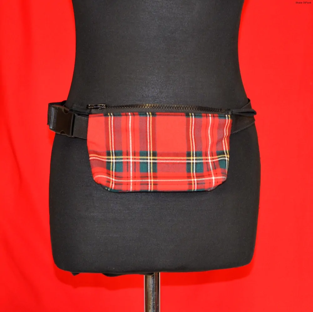 Punk ledvinka - červené káro SKLADEM 