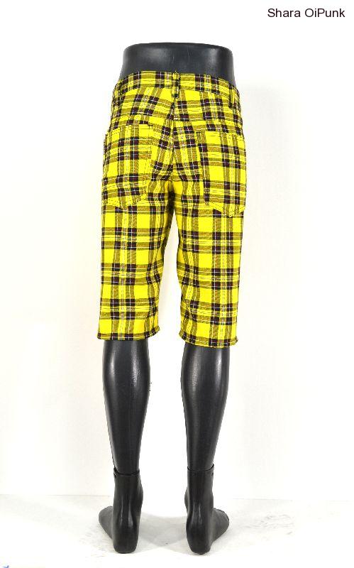 Punk kraťasy - žluté káro SKLADEM vel.L