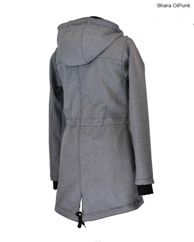 Punk softshellová parka - šedá žíhaná 