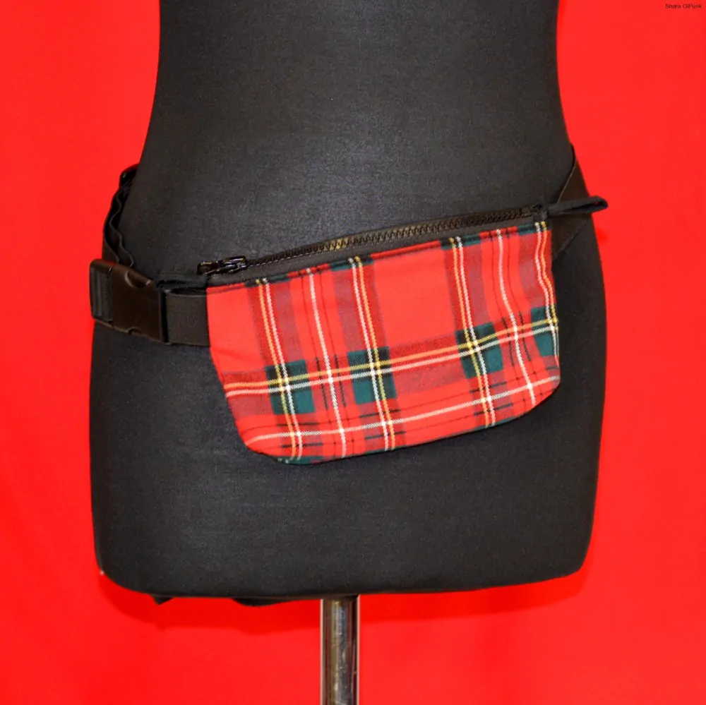 Punk ledvinka - červené káro SKLADEM 