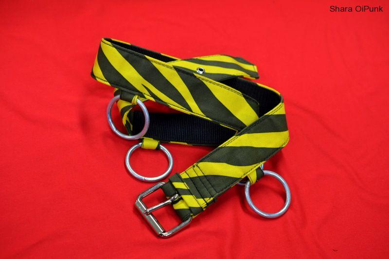 Punk pásek - 5 kruhů ŽLUTÁ ZEBRA -SKLADEM 2ks vel XS