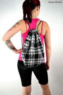 Punk vak kapsa na zip - ZMĚNA tartan červené káro