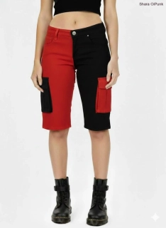 Punk kraťasy kapsáče - červené káro  