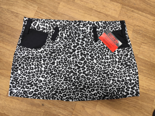 Punk sukně -BÍLÝ LEOPARD-SKLAD-L