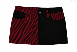 Punk sukně vínová zebra/ černá SKLADEM vel XL