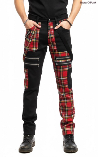 Punk pánské kalhoty kapsáče/5x zip/kšandy