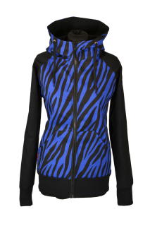 Punk celoroční bunda - černá/modrá zebra