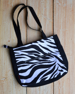 Punk taška černá / bílá zebra