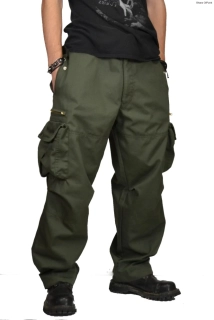 Punk pánské kalhoty kapsáče-khaki