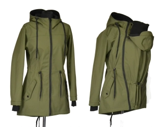 Softshellová nosící parka pro přední nošení- oliva