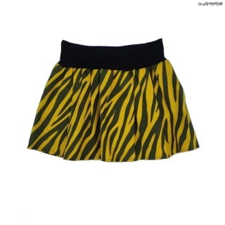 Punk sukně lehce skládaná-žlutá zebra